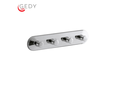 Gedy Appendiabito Multiplo da Parete, Appendino 4 Ganci da Muro, Ottone Cromall