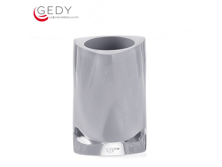 Bicchiere portaspazzolini serie TWIST color argento