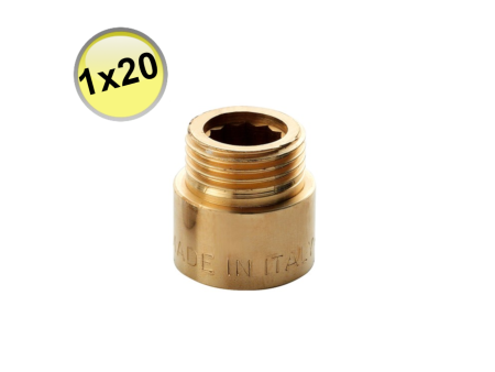 Prolunga in ottone, attacco 1'' MF lunghezza 20 mm