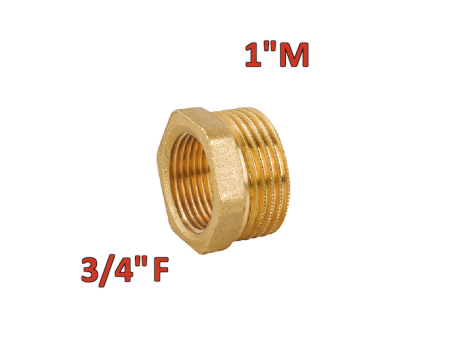 Riduzione esagonale in ottone con attacco Maschio / Femmina 1'' x 3/4''