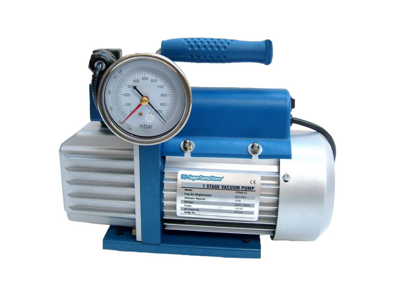 Pompa per il vuoto monostadio 42 Lt con frusta e raccordo