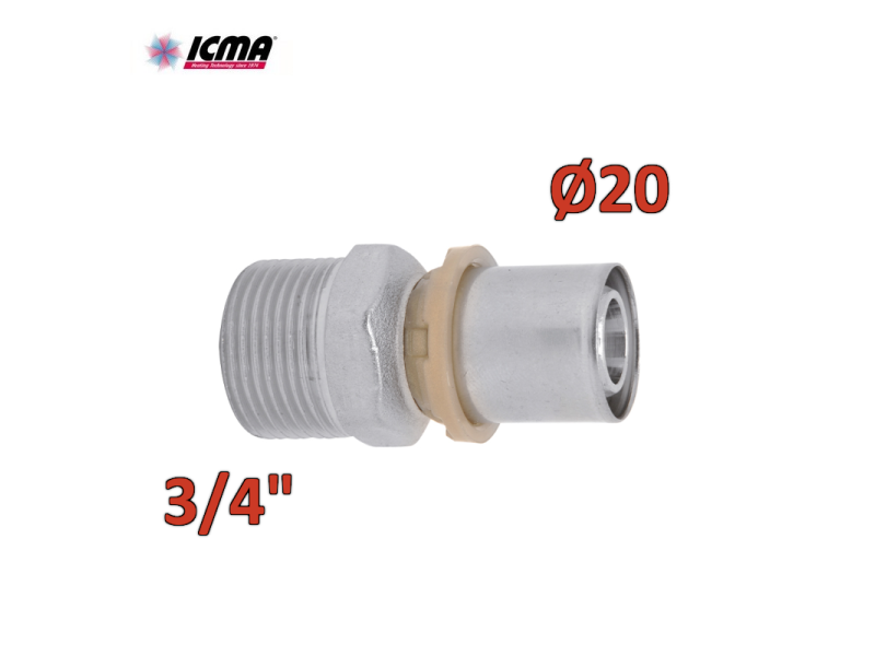 ICMA 402 - Raccordo a pressare 3/4'' x 20 SEMPITER® diritto maschio