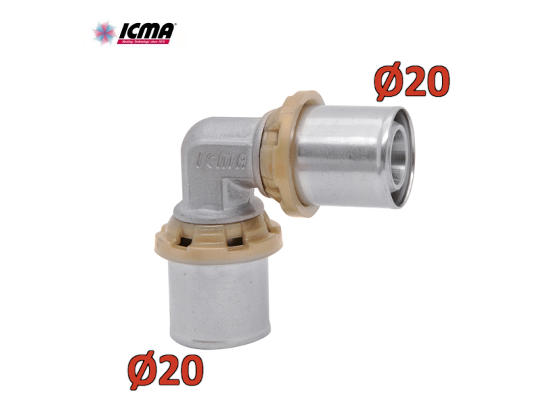ICMA 403 - Raccordo a pressare 20x20 SEMPITER® curvo doppio