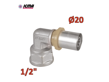ICMA 405 - Raccordo a pressare 1/2'' 20 SEMPITER® curvo femmina