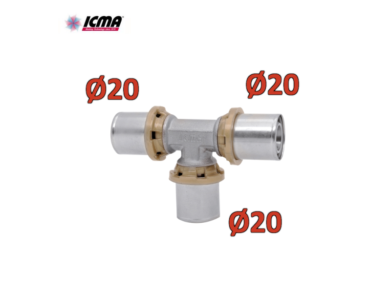 ICMA 406 - Raccordo a pressare 20x20x20 SEMPITER® a TEE