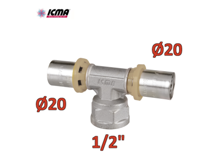 ICMA 408 - Raccordo a pressare 20 x 1/2'' x 20 SEMPITER® a TEE femmina