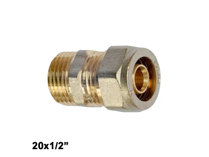 Multistrato avvitare - Raccordo dritto filettato maschio 20 x 1/2''