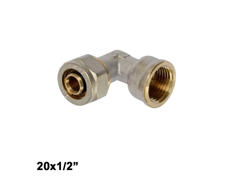 Multistrato avvitare - Gomito 90° filettato femmina 20 x 1/2