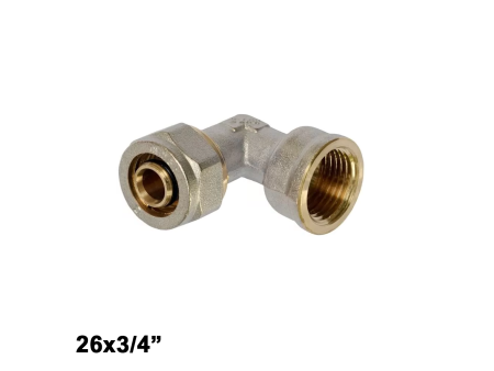 Multistrato avvitare - Gomito curva 90° femmina 3/4'' x 26 mm