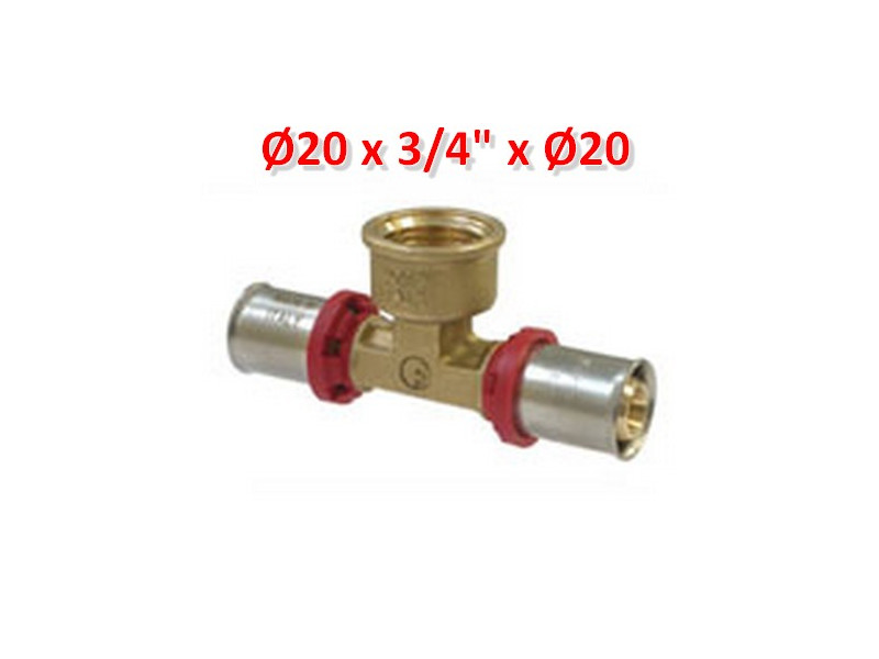Multistrato pressare - Raccordo a TEE femmina 3/4'' x Ø 20 mm