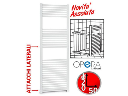 Scaldasalviette 120x50 cm con attacchi laterali - interasse a scelta