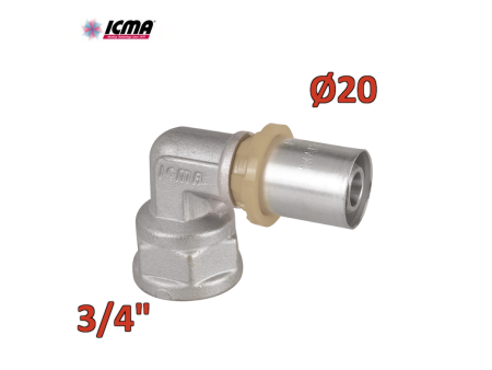 ICMA 405 - Raccordo a pressare 3/4'' 20 SEMPITER® curvo femmina