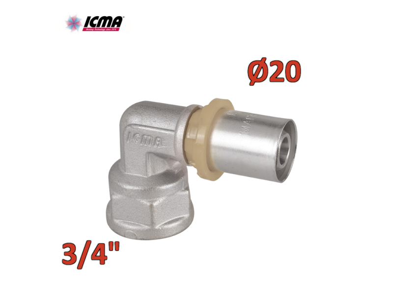 ICMA 405 - Raccordo a pressare 3/4'' 20 SEMPITER® curvo femmina