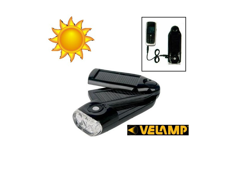 Carica batterie universale solare USB + torcia