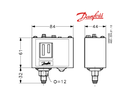 Pressostato Danfoss alta pressione KP5 automatico (C40)