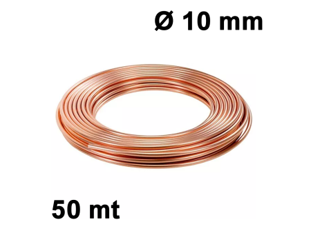 Rotolo tubo rame ricotto 50 mt Ø 10 mm - refrigerazione