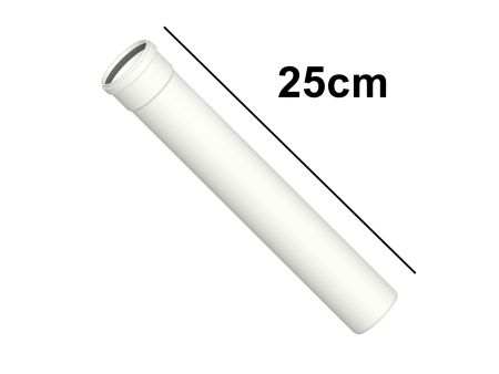 Tubo lineare cm 25 in PPS bianco Ø 80mm fumi caldaia condensazione