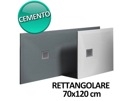 Piatto doccia 70x120 in resina e gelcoat effetto pietra - Colore Cemento