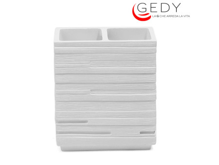 Bicchiere portaspazzolini Quadrotto Bianco Gedy