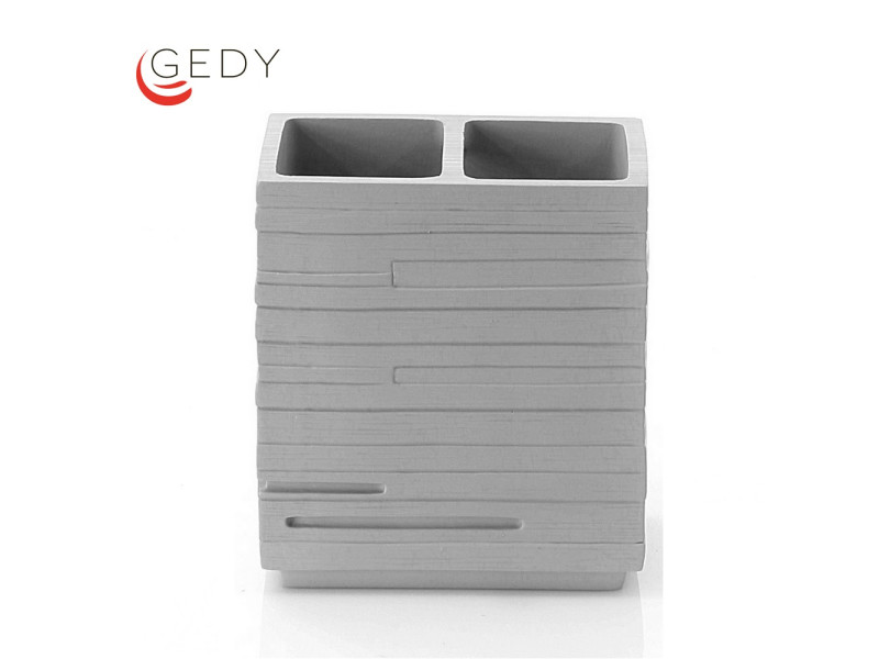 Bicchiere portaspazzolini Quadrotto Grigio Gedy