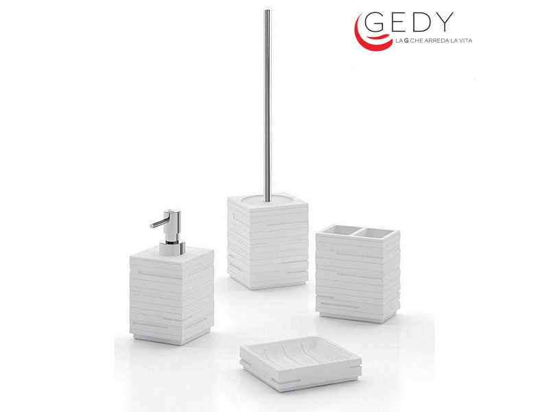 Set 4 accessori design Quadrotto Bianco GEDY