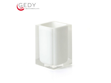 Bicchiere portaspazzolini RAINBOW color bianco