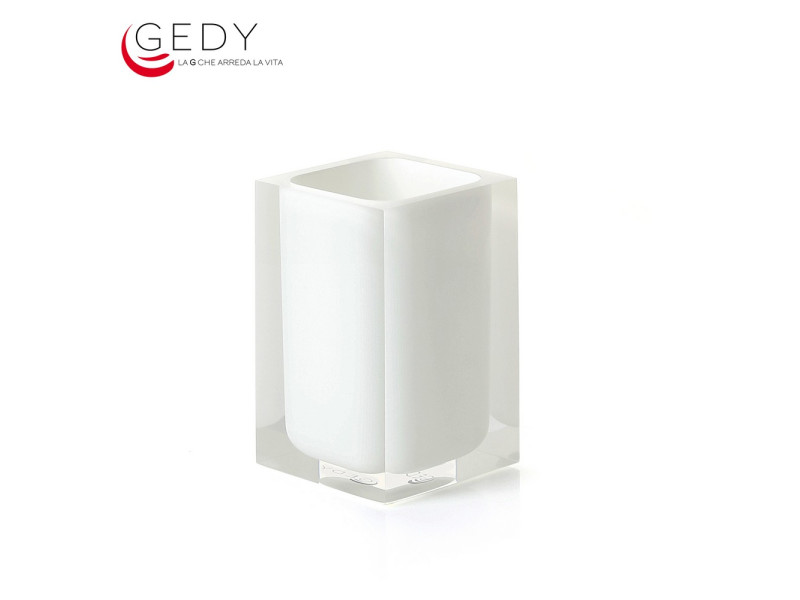Bicchiere portaspazzolini RAINBOW color bianco