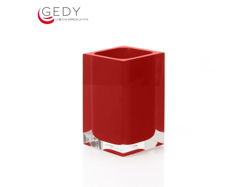 Bicchiere portaspazzolini RAINBOW color rosso