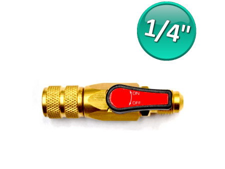 Rubinetto a sfera per gas 1/4'' sae volantino Rosso