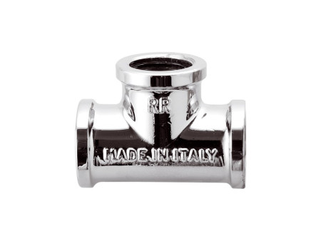 Raccordo a T TEE 3/8'' in ottone cromato