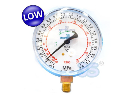GRUPPO MANOMETRICO PER GAS R290 A 4 VIE COMPLETO DI TUBAZIONI FLESSIBILI DA 1/4'' SAE E RIDUZIONI PER BOMBOLA A2L