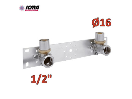 ICMA 412 - Staffa e raccordi curve terminali lavabo e bidet Ø 16 - multistrato a pressare SEMPITER®