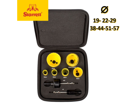 STARRETT 19, 22, 29, 38, 44, 51 & 57 MM SET IDRAULICI DI SEGHE A TAZZA BIMETALLICHE FAST CUT