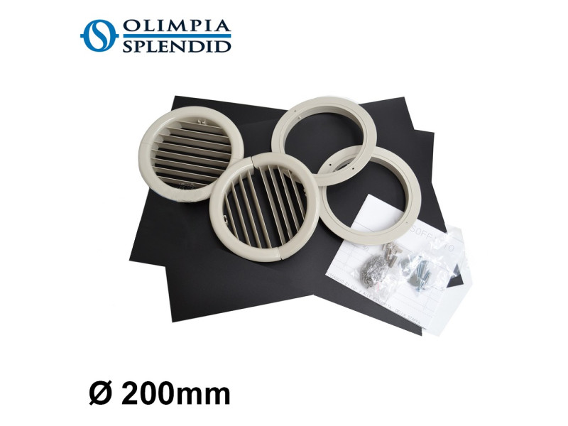 Coppia di griglie Ø 200 mm pieghevoli - Kit predisposizione UNICO Olimpia Splendid