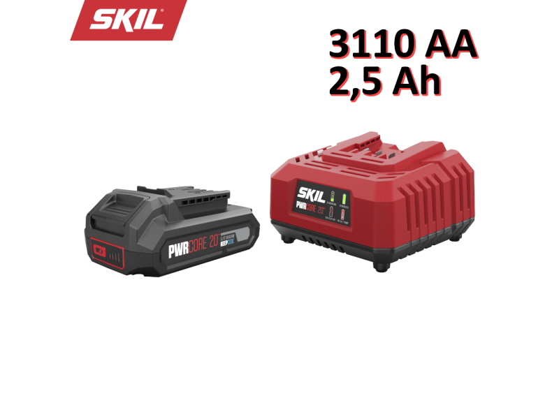Batteria litio LI-ION 20V Max 2.5 Ah SKIL 3110 AA KEEPCOOL™ + caricatore