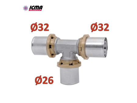 ICMA 406 - Raccordo a pressare 32x26x32 SEMPITER® a TEE