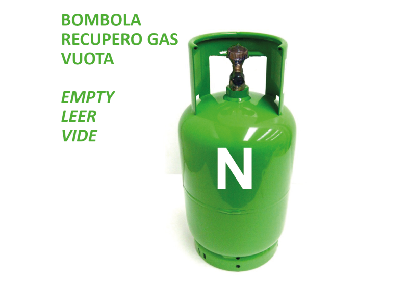 Bombola neutra vuota per stoccaggio gas refrigerante - capacità 12 Lt