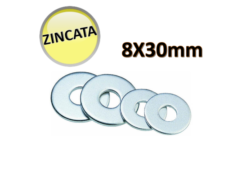 OTER - Rondella zincata M8x30x2,5 mm - CONF. 10 PZ