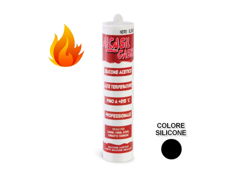 ALCASIL GASKET 300 - Silicone acetico Nero per alte temperature 300°C