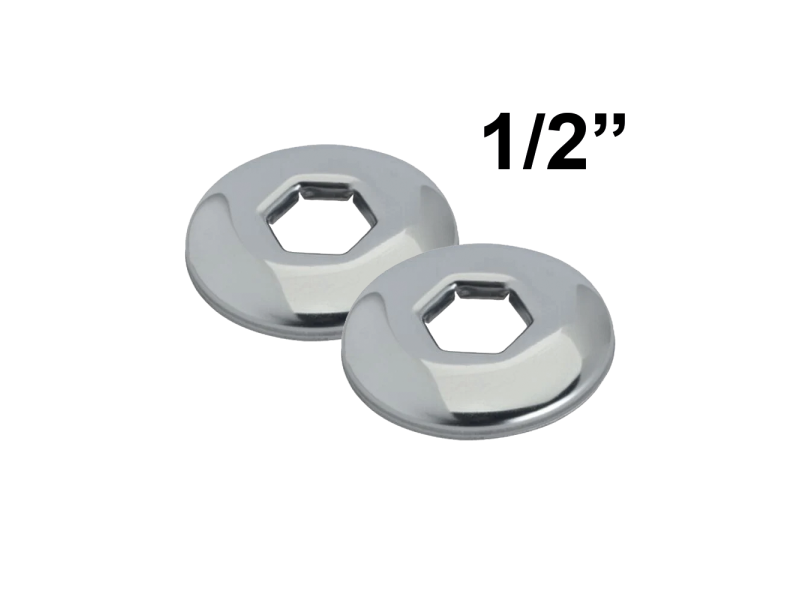 COPPIA Rosone rosetta cromata foro esagonale da 1/2''