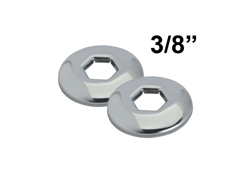 COPPIA Rosone rosetta cromata foro esagonale da 3/8''