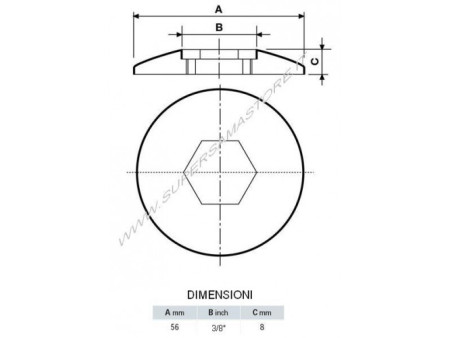 COPPIA Rosone rosetta cromata foro esagonale da 3/8''
