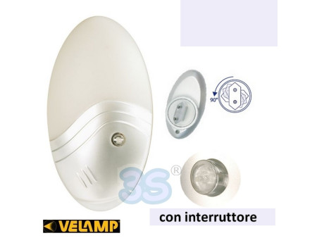 IL07LED Velamp - punto luce o luce notte a led con interruttore
