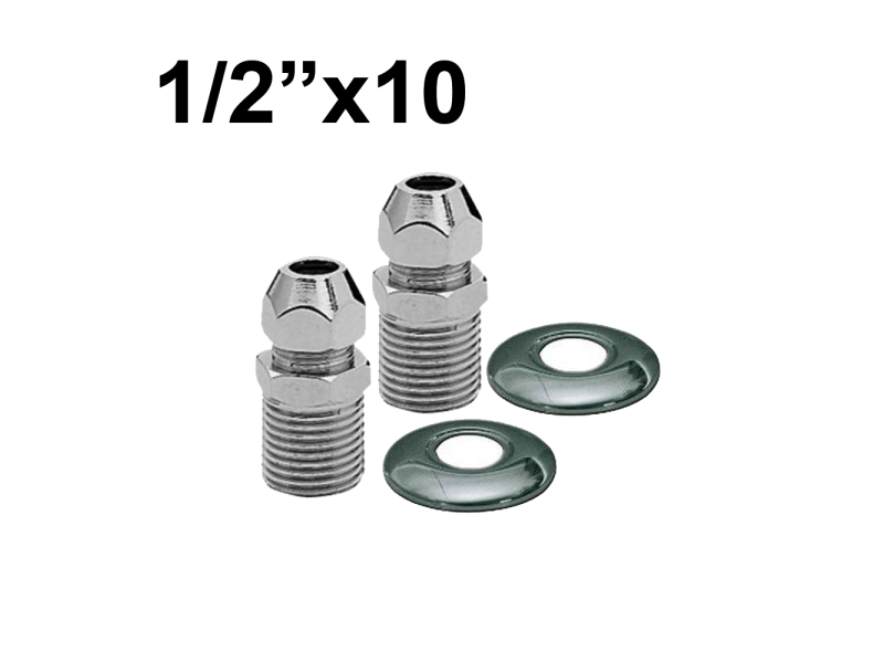 Coppia niples sottolavabo 1/2'' x Ø 10 mm cromo cromati
