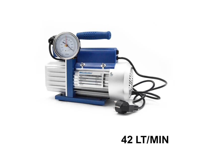 Pompa vuoto monostadio 42 Lt/min elettrovalvola e vacuometro