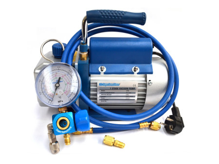 Kit carica e vuoto - Pompa 70 Lt/min - manometro R32 R410A R407C R134A - frusta
