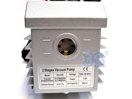 Pompa del vuoto bistadio con elettrovalvola e vacuometro 280 Lt/min per impianti gas R32 R1234YF