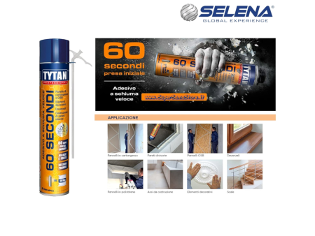 60 SECONDI Schiuma Adesiva RAPIDA MANUALE 750 ml