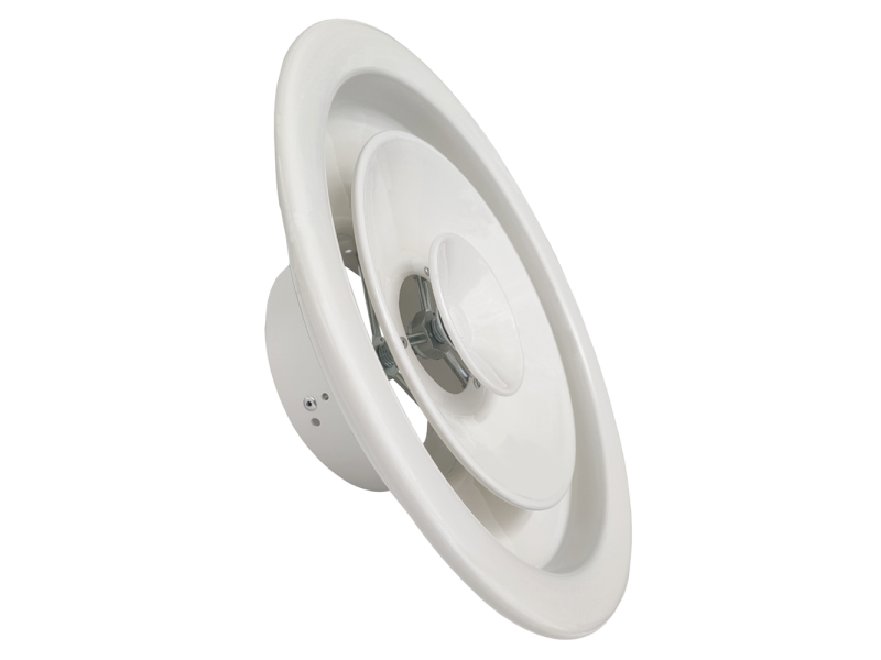 Diffusore circolare a coni regolabili anemostato Ø 160 in alluminio bianco