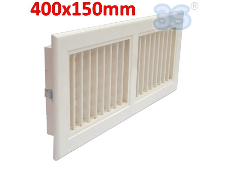 Bocchetta di mandata in ABS 400x150 mm con doppio ordine di alette mobili